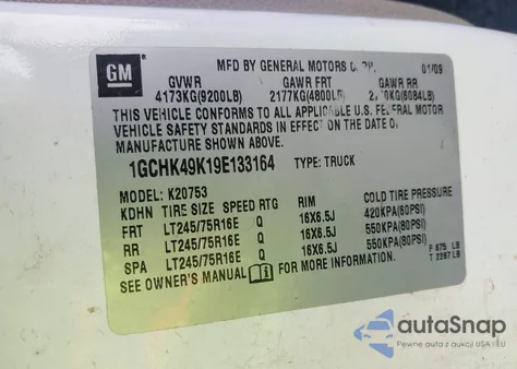 2009 Chevrolet Silverado 2500Hd Work Truck from USA, damaged, VIN 1GCHK49K19E133164